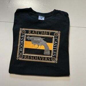 Crooks & Castles Ratchet Resolvers Gun Box Logo Graphic Black S/S T-Shirt